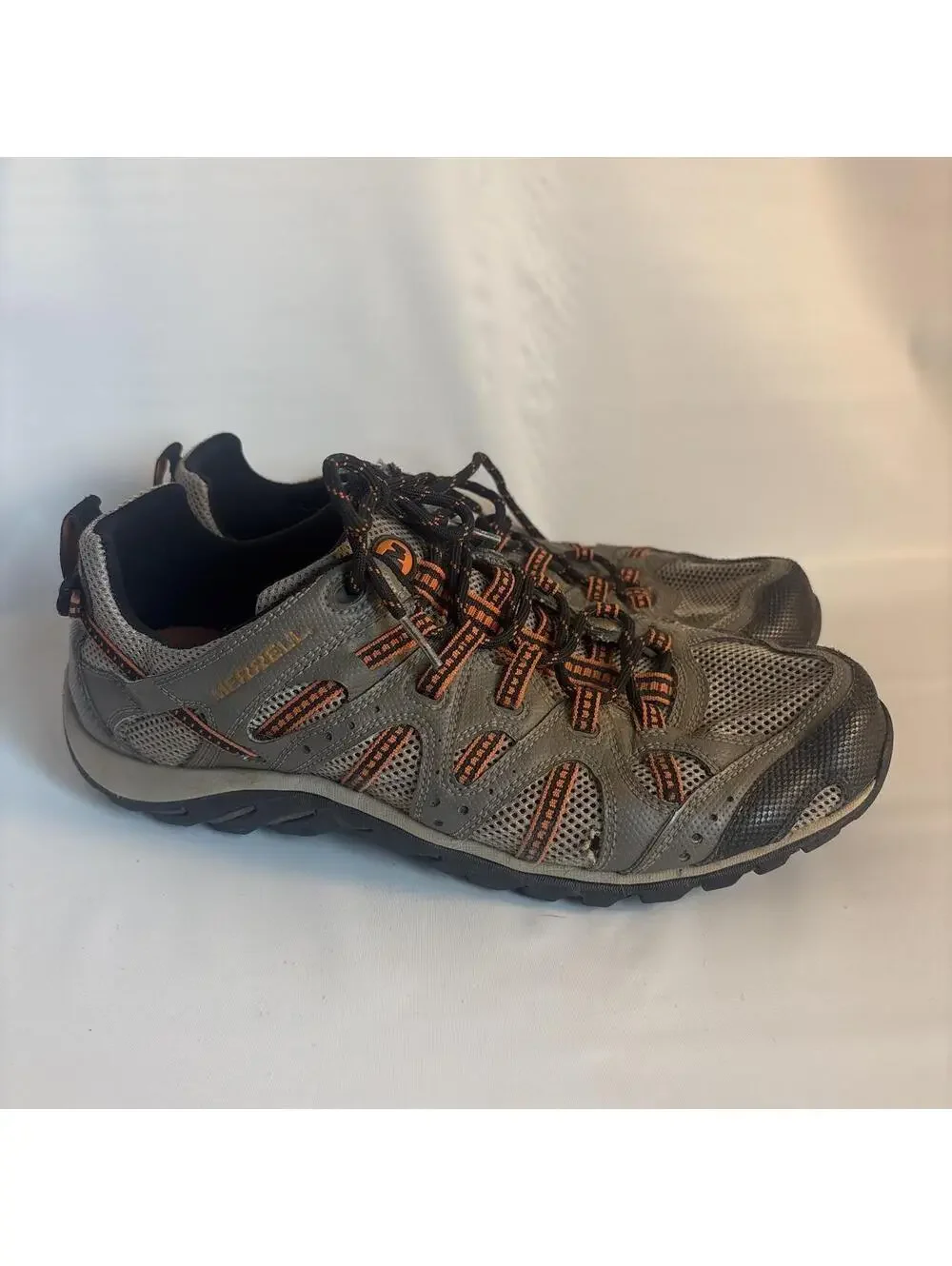 Merrell gray & orange hiking shoes men’s 10.5 #outdoor #trail
